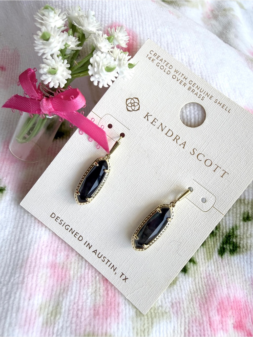 Kendra Scott Eva Drop Earrings - Black Mother of Pearl
